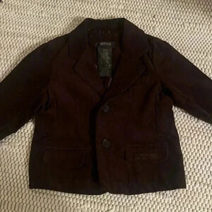Kenneth Cole Reaction Infant Boys 12M Suede Brown Suit Jacket